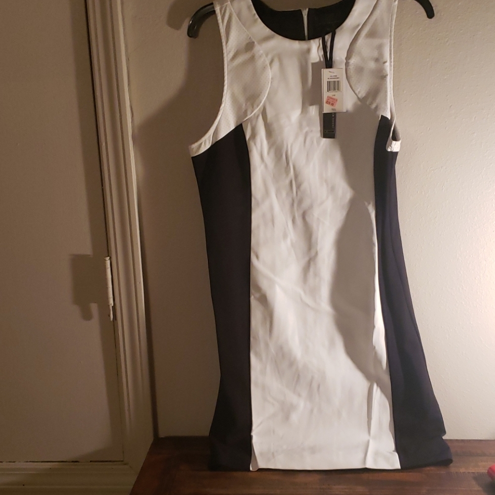 NWT Jean's by Buffalo leather white/black dress.